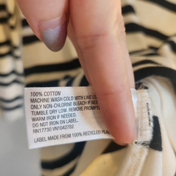 Merona Black and White Striped Blouse - Picture 4 of 6